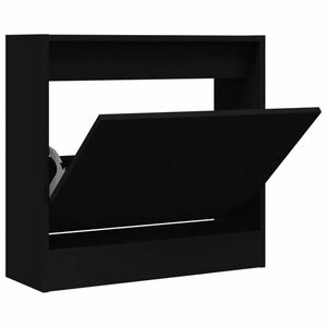 vidaXL fekete szerelt fa cipőszekrény 60 x 21 x 57 cm kép