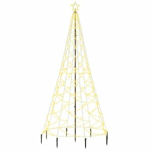 vidaXL meleg fehér 500 LED-es karácsonyfa fémoszloppal 3 m kép