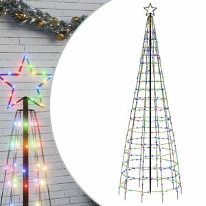 vidaXL színes karácsonyfa fénykúp tüskékkel 570 LED 300 cm kép
