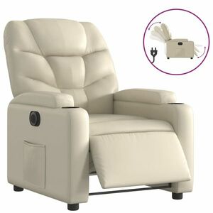 vidaXL krémszínű műbőr elektromos dönthető fotel kép