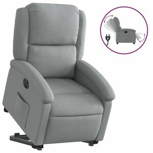 vidaXL elektromos felállást segítő világosszürke szövet dönthető fotel kép