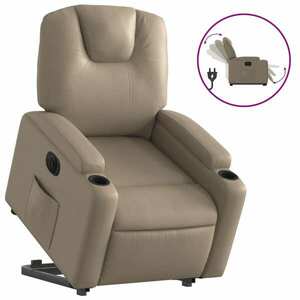 vidaXL elektromos cappuccino műbőr felállást segítő dönthető fotel kép