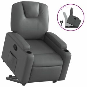 vidaXL szürke műbőr felállást segítő dönthető fotel kép