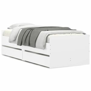 vidaXL fehér ágykeret fiókokkal 100x200 cm kép