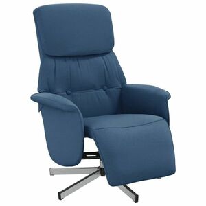 vidaXL kék szövet dönthető fotel lábtartóval kép