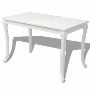 vidaXL fehér magasfényű étkezőasztal 116 x 66 x 76 cm kép