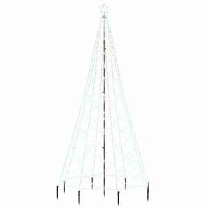 vidaXL hideg fehér 500 LED-es karácsonyfa fémoszloppal 3 m kép
