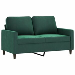 vidaXL kétszemélyes sötétzöld bársony kanapé 120 cm kép