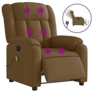 vidaXL barna szövet dönthető elektromos szék kép