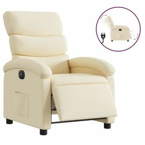 vidaXL krémszínű szövet elektromos dönthető fotel kép