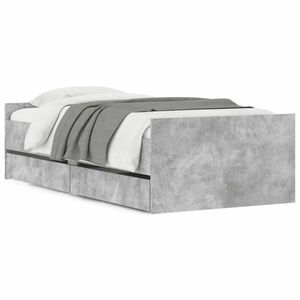vidaXL betonszürke ágykeret fiókokkal 100x200 cm kép