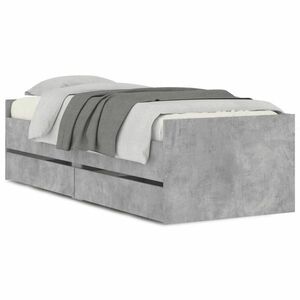 vidaXL betonszürke ágykeret fiókokkal 90x200 cm kép