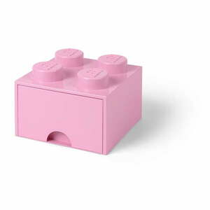 Világos rózsaszín négyszögletes tárolódoboz - LEGO® kép