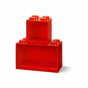 Brick 2 db-os gyerek piros fali polc szett - LEGO® kép