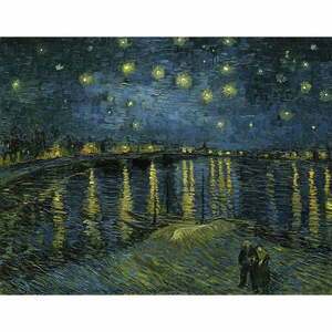 Reprodukciós kép 90x70 cm The Starry Night, Vincent van Gogh – Fedkolor kép
