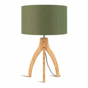 Annapurna asztali lámpa zöld búrával és bambusz lámpatesttel - Good&Mojo kép