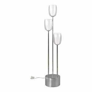Ezüstszínű állólámpa üveg búrával (magasság 140 cm) Barret – Trio Select kép