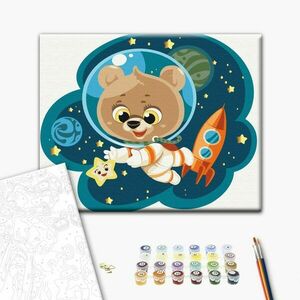 Festés szám szerint gyerekeknek mackó az űrben kép