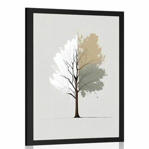 Plakát minimalista többszínű fa kép