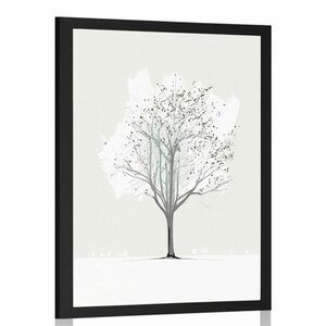 Plakát minimalista fa télen kép