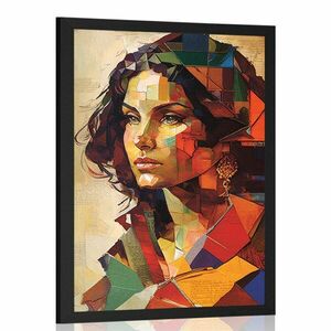 Plakát női profil patchwork dizájnban kép