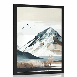 Plakát festői hegyek skandináv stílusban kép