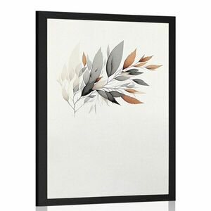 Plakát minimalista ág levelekkel kép