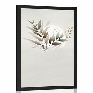 Plakát minimalista levelek boho dizájnban kép