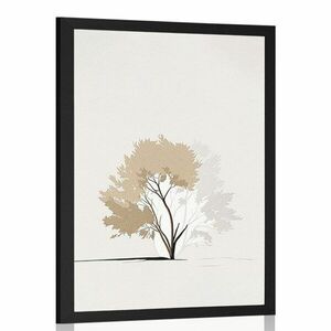 Plakát minimalista fa levelekkel kép