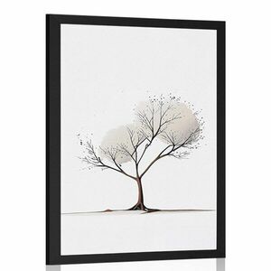 Plakát minimalista fa levelek nélkül kép