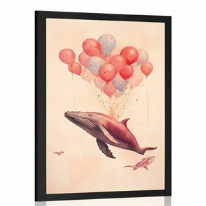 Plakát álmodozó bálna lufikkal kép