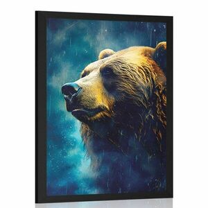 Plakát kék-arany medve kép