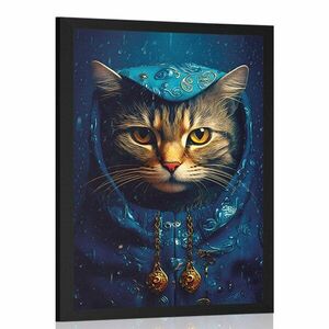 Plakát kék-arany macska kép