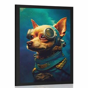 Plakát kék-arany kutya kép