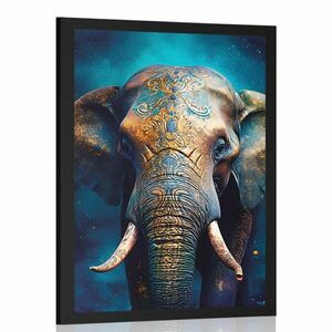 Plakát kék-arany elefánt kép