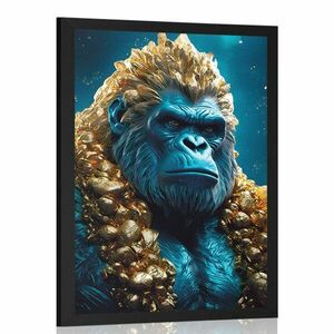Plakát kék-arany gorilla kép