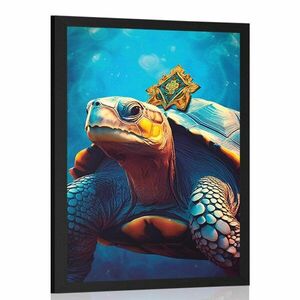 Plakát kék-arany teknős kép