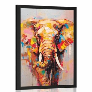Plakát stílusos elefánt festményutánzat kép