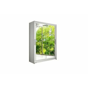 Tolóajtós Ruhás szekrény STAWEN XI tükörrel, 150x200x58, fehér mat kép