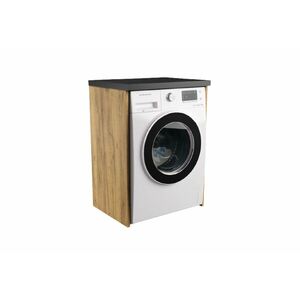 TWIST fürdőszoba szekrény mosógéphez, 66x90x50, kraft tölgy/fekete kép