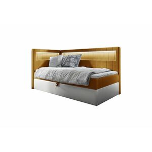 ELIZA 2 kárpitozott ágy + topper, 90x200, fresh 37, balos kép