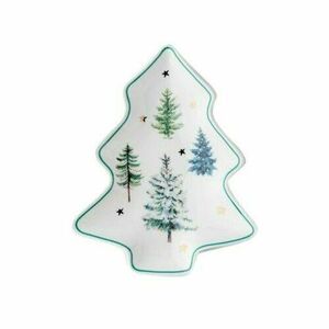 Florina Winterland karácsonyfa porcelán tányér, 21, 5 x 17, 5 cm kép