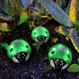 Szolár katicabogár - zöld - 14, 5 x 12 x 6 cm - 6 melegfehér LED kép