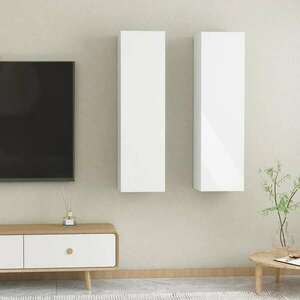 vidaXL 2 db magasfényű fehér forgácslap TV-szekrény 30, 5 x 30 x 110 cm kép