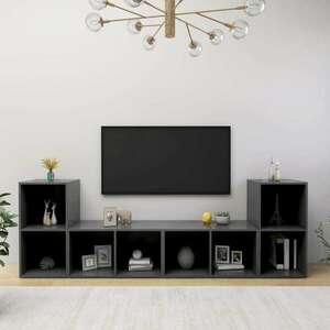 vidaXL 4 db szürke forgácslap TV-szekrény 72 x 35 x 36, 5 cm kép