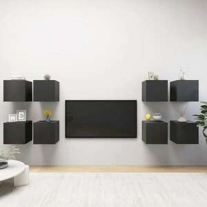 vidaXL 8 db szürke falra szerelhető TV-szekrény 30, 5 x 30 x 30 cm kép