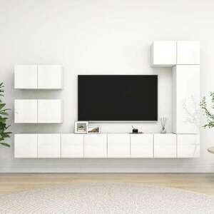 vidaXL 7 db magasfényű fehér forgácslap TV-szekrény 30, 5 x 30 x 60 cm kép
