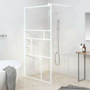 vidaXL fehér ESG üveg zuhanyfal küszöb nélküli zuhanyhoz 100x195 cm kép