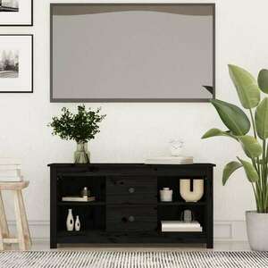 Fekete tömör fenyőfa tv-szekrény 103 x 36, 5 x 52 cm kép