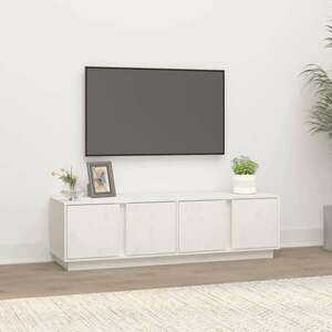 Fehér tömör fenyőfa tv-szekrény 140 x 40 x 40 cm kép